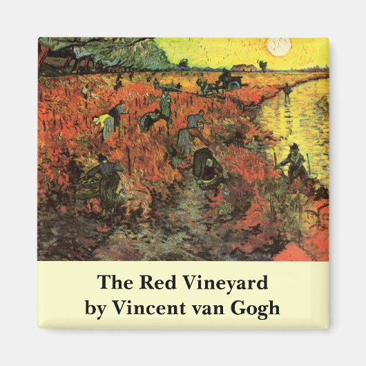 Der Rote Weinberg von Vincent van Gogh Magnet (Vorne)