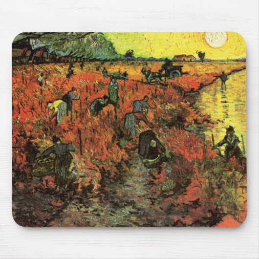Der Rote Weinberg von Vincent van Gogh Mousepad (Vorne)