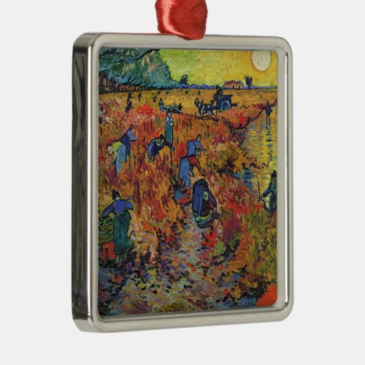 Der Rote Weinberg von Vincent van Gogh Ornament Aus Metall (Rechts)
