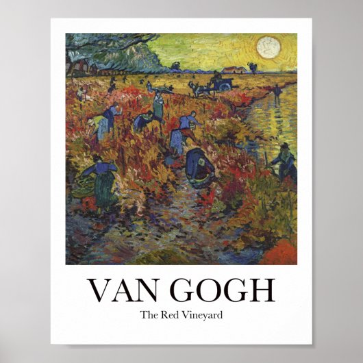 Der Rote Weinberg von Vincent van Gogh Poster (Vorne)