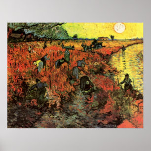 Der Rote Weinberg von Vincent van Gogh Poster
