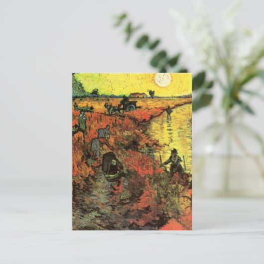 Der Rote Weinberg von Vincent van Gogh Postkarte (Stehend Vorderseite)
