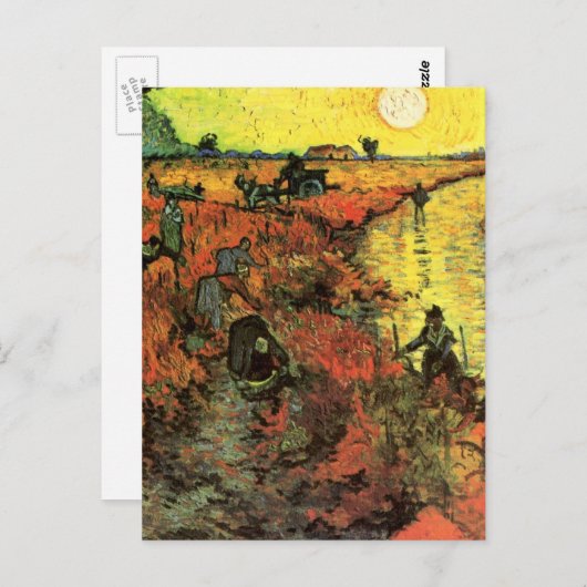 Der Rote Weinberg von Vincent van Gogh Postkarte (Vorne/Hinten)