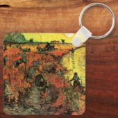 Der Rote Weinberg von Vincent van Gogh Schlüsselanhänger (Rückseite)