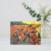 Der Rote Weingarten Vincent van Gogh Artwork Postkarte (Stehend Vorderseite)