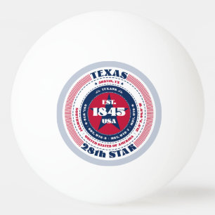 Der rote, weiße und blaue Texas-Kreis Tischtennisball
