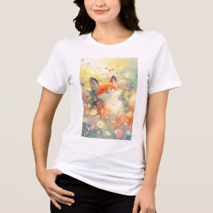 Der Rotfuchs-Wiesen-Versteck Tri-Blend Shirt