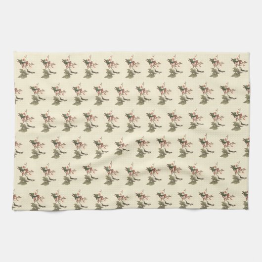 Der rothaarige oder rubingebeutelte Hummingvogel Geschirrtuch (Horizontal)