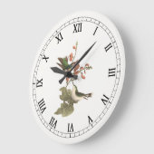 Der rothaarige oder rubingebeutelte Hummingvogel Große Wanduhr (Winkel)