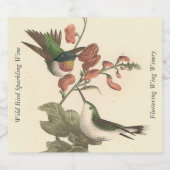 Der rothaarige oder rubingebeutelte Hummingvogel Schaumweinetikett (Einzelnes Label)
