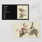 Der rothaarige oder rubingebeutelte Hummingvogel Visitenkarte (Vorne/Hinten)