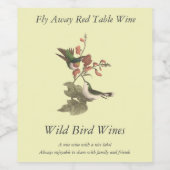 Der rothaarige oder rubingebeutelte Hummingvogel Weinetikett (Einzelnes Label)