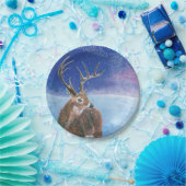 Der Rothirsch (Cervus elaphus) Pappteller (Party)
