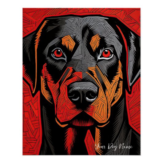 Der Rottweiler Hund, rot und schwarz 003 - Ulises  Poster (Vorderseite)