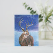 Der Rotwild (Cervus elaphus) im Winter Postkarte (Stehend Vorderseite)