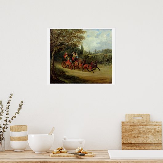 Der Royal Mail Coach mit Passagieren (Öl auf Canva Poster (Küche)