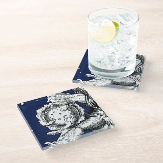 Der Rubaiyat der Schöpfung Omar Khayam Glasuntersetzer (Schrägansicht)