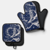 Der Rubaiyat der Schöpfung Omar Khayam Ofenhandschuh & Topflappen-Set (Vorderseite/Rückseite)