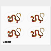 Der Ruby-Drache Ovaler Aufkleber (Blatt)