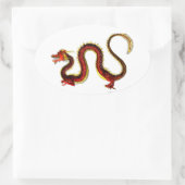 Der Ruby-Drache Ovaler Aufkleber (Tasche)