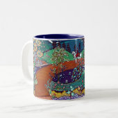 "Der Rückhol" blaue Innenraum Zweifarbige Tasse (Vorderseite Links)