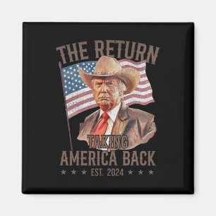 Der Rückkehr Cowboy Lustiger Trump 2024 Amerika Ei Magnet