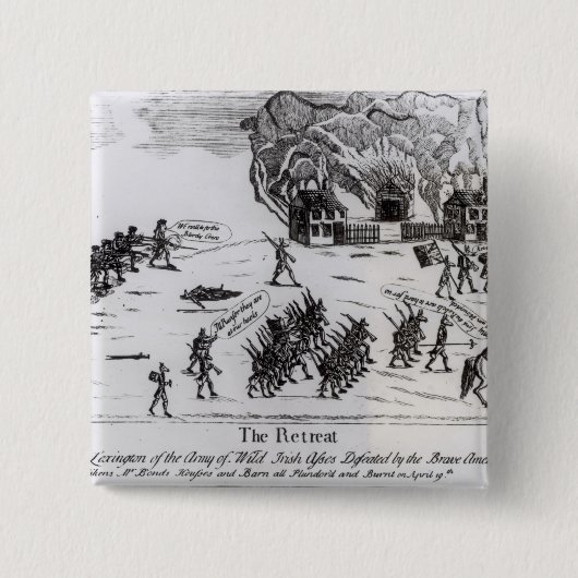 Der Rückzug, veröffentlicht 1775 Button (Vorderseite)