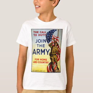 Der Ruf der Pflicht – Beitritt zur Armee WWI Poste T-Shirt