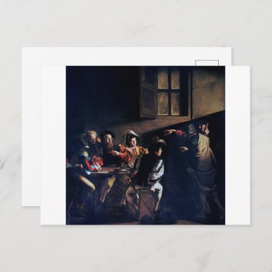 Der Ruf des heiligen Matthew, Caravaggio Postkarte (Vorne/Hinten)