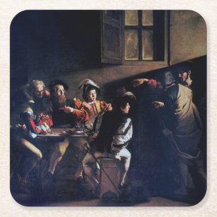 Der Ruf des heiligen Matthew, Caravaggio Rechteckiger Pappuntersetzer