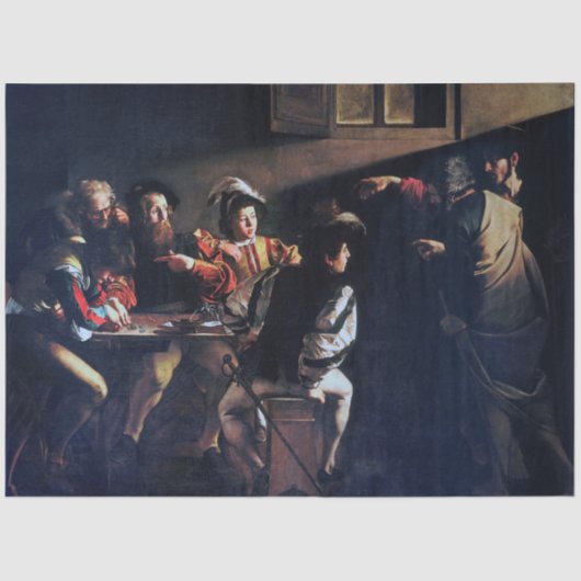 Der Ruf des heiligen Matthew, Caravaggio Seidenpapier (Vorderseite)