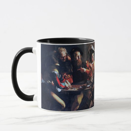 Der Ruf des heiligen Matthew, Caravaggio Tasse (Links)