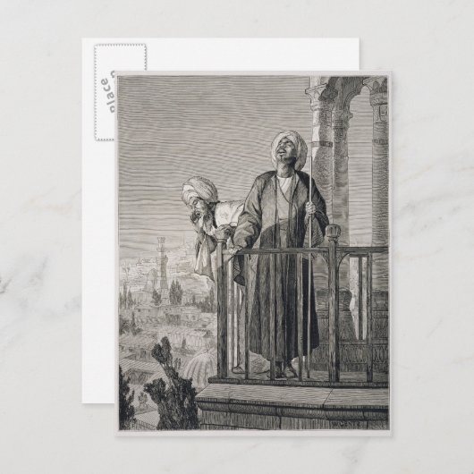 Der Ruf des Muezzins zum Gebet im 19. Jahrhundert Postkarte (Vorne/Hinten)