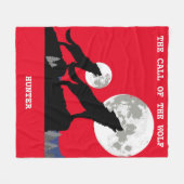 "DER RUF DES WOLFES" PERSONALISIERTER BLANKET FLEECEDECKE (Vorderseite (Horizontal))