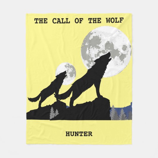 "DER RUF DES WOLFES" PERSONALISIERTER BLANKET FLEECEDECKE (Vorderseite)