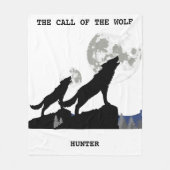 "DER RUF DES WOLFES" PERSONALISIERTER BLANKET FLEECEDECKE (Vorderseite)