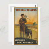 Der Ruf nach Waffen, der irische Weltkrieg Postkarte (Vorne/Hinten)