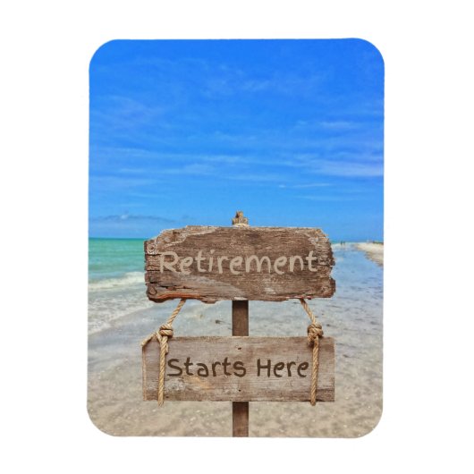 Der Ruhestand beginnt hier! Sanibel Island Beach Magnet (Vertikal)