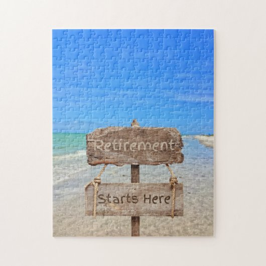 Der Ruhestand beginnt hier! Sanibel Island Beach Puzzle (Vertikal)