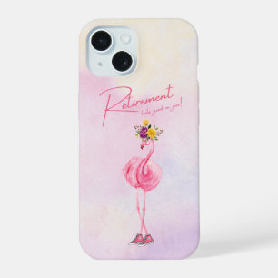 Der Ruhestand steht Ihnen gut! Flamingo in Sneaker iPhone 15 Hülle