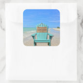 Der Ruhestand steht mir gut! Sanibel Island Beach Quadratischer Aufkleber (Tasche)