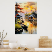 Der ruhige Abend des Fischerdorfes Poster (Küche)