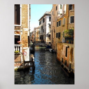 Der ruhige Kanal in Venedig, Italien Poster