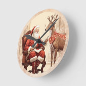 Der ruhige Moment des Weihnachtsmannes Runde Wanduhr (Winkel)