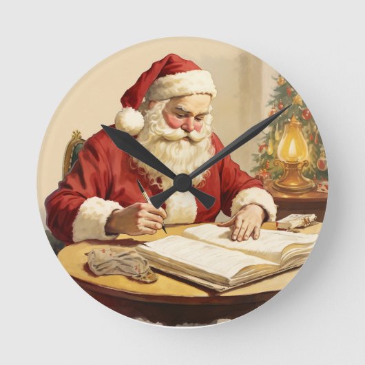 Der ruhige Moment des Weihnachtsmannes Runde Wanduhr (Vorderseite)