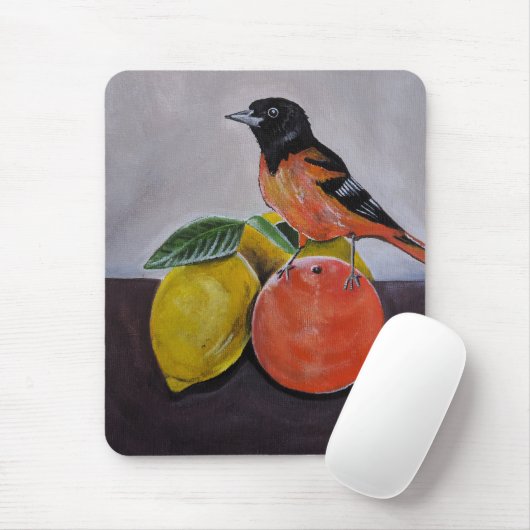 Der ruhige Pose des Orioles Gemälde von Alfred Fox Mousepad (Mit Mouse)