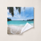 Der ruhige Strand am Meer Badhandtuch Set (Waschlappen)