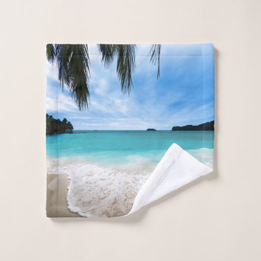 Der ruhige Strand am Meer Badhandtuch Set (Waschlappen)