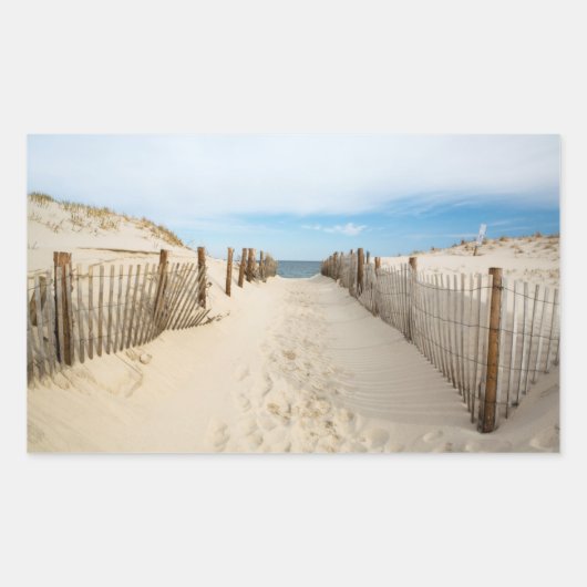 Der ruhige Strand Rechteckiger Aufkleber (Vorderseite)