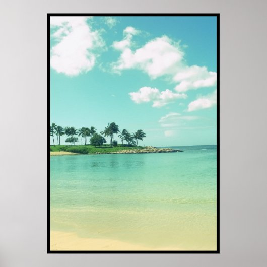 Der ruhige Strand von Serene Turquoise in Hawaii Poster (Vorne)